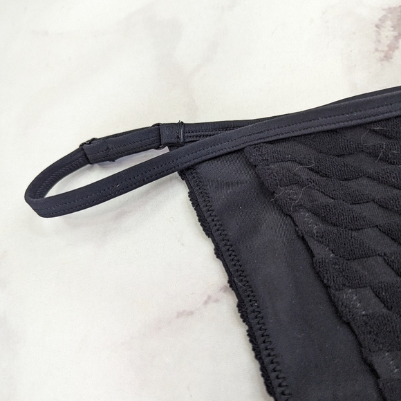 Good American Swim Bottom Women 1 Small Black Jacquard Adjustable Bikini - Picture 3 of 11